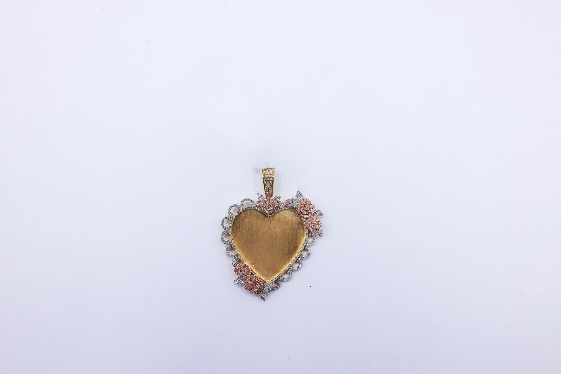 10K 0.62-0.67CT D-PENDANT MEMORY RDS MP "HEART WITH ROSES"