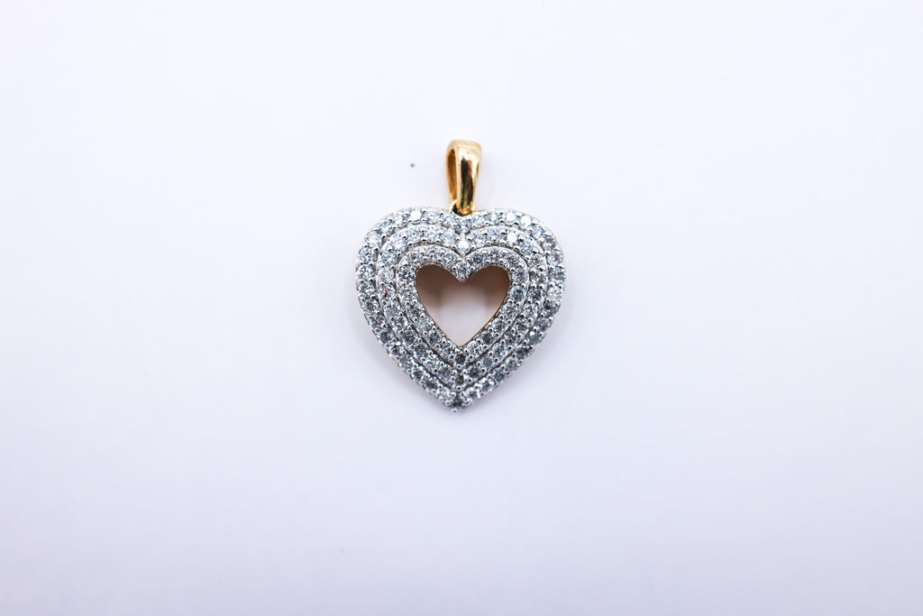 Heart Charm 10K Gold 0.77 CTW
