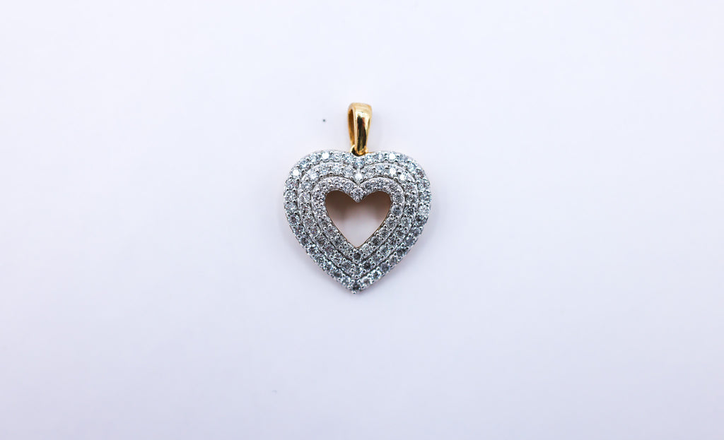 Heart Charm 10K Gold 0.77 CTW