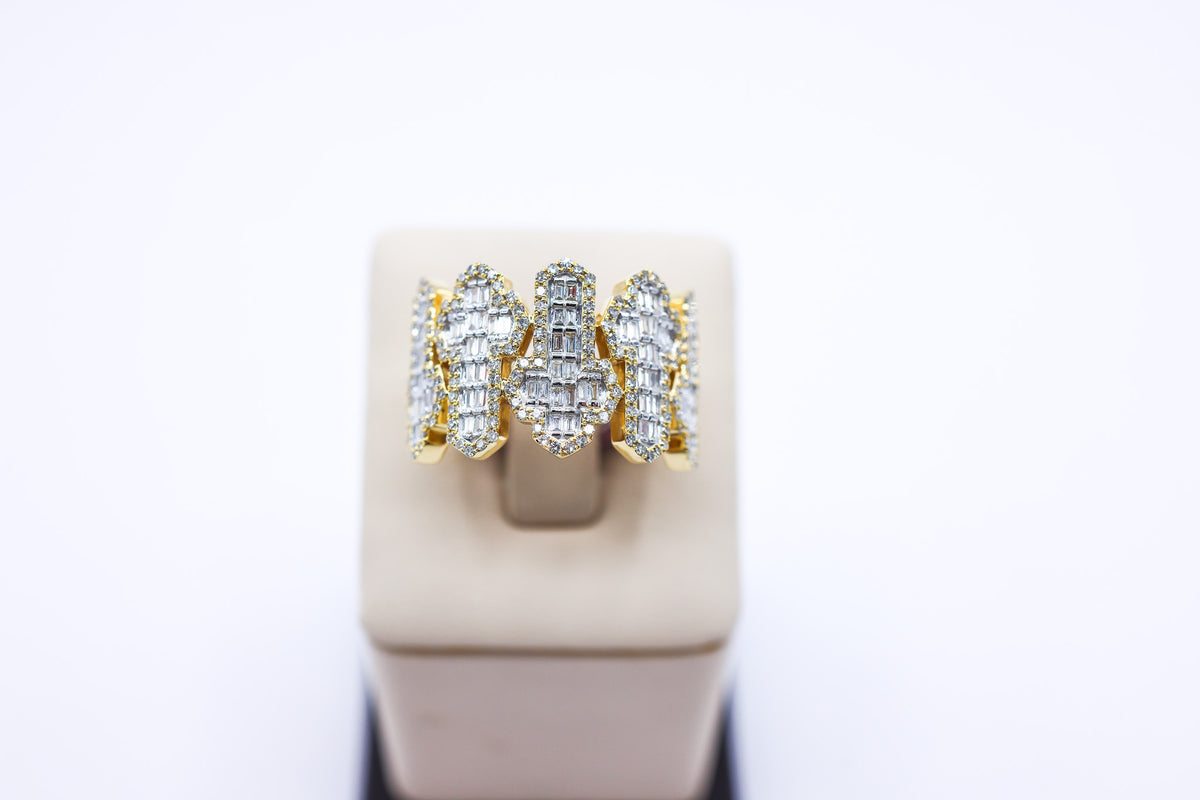 10K 1.26CTW Small Cross Mens Diamond Ring