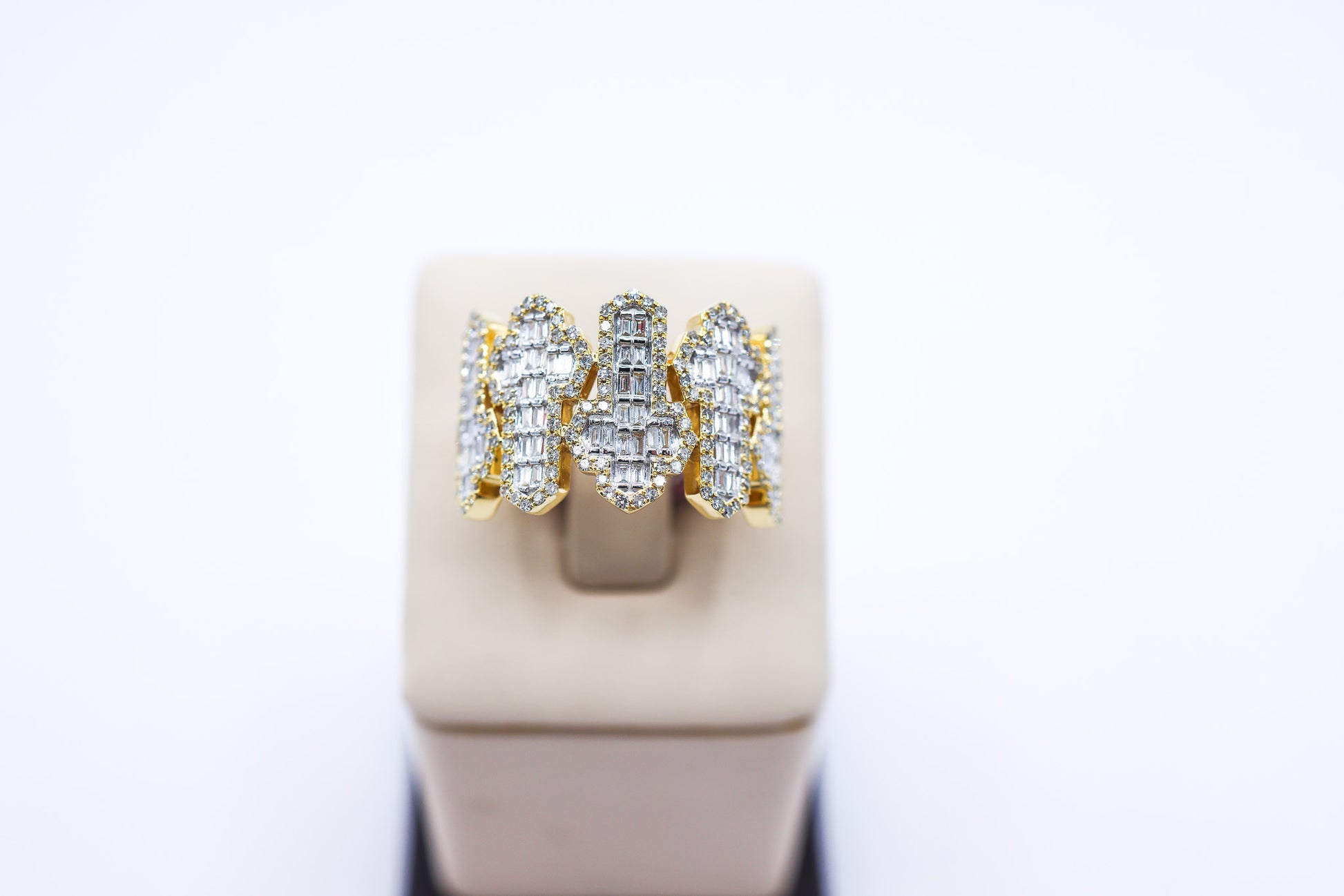 10K 1.26CTW Small Cross Mens Diamond Ring