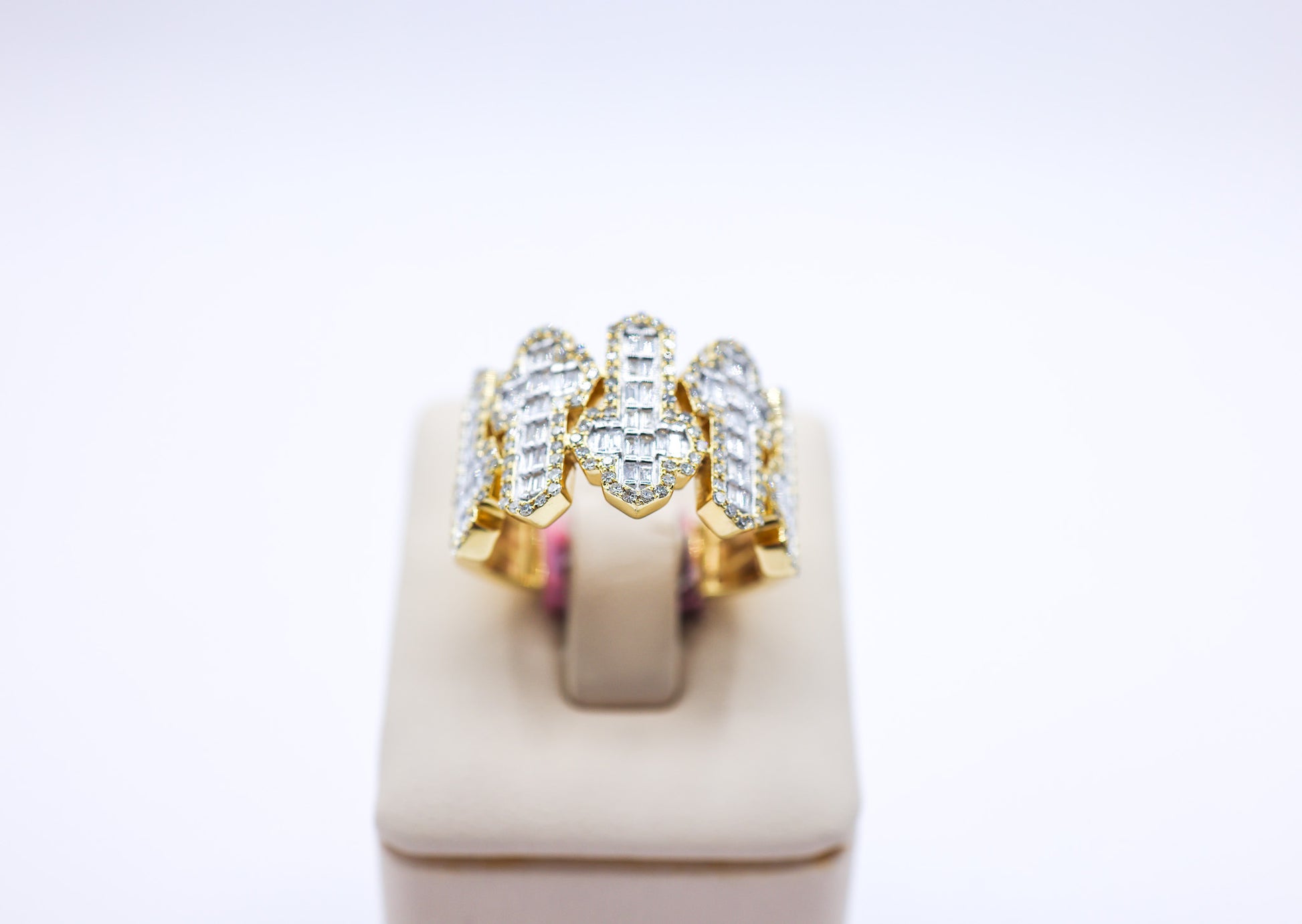 10K 1.26CTW Small Cross Mens Diamond Ring