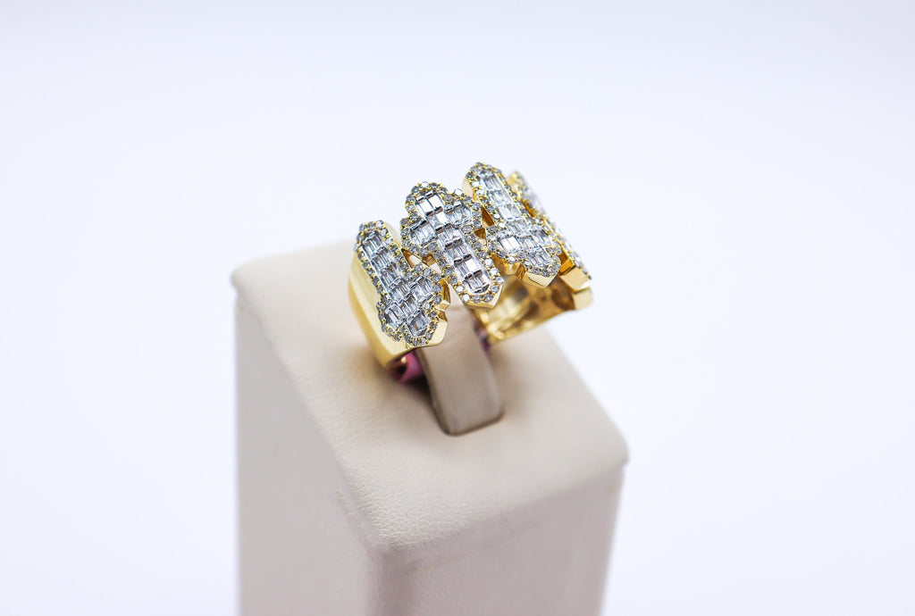10K 1.26CTW Small Cross Mens Diamond Ring