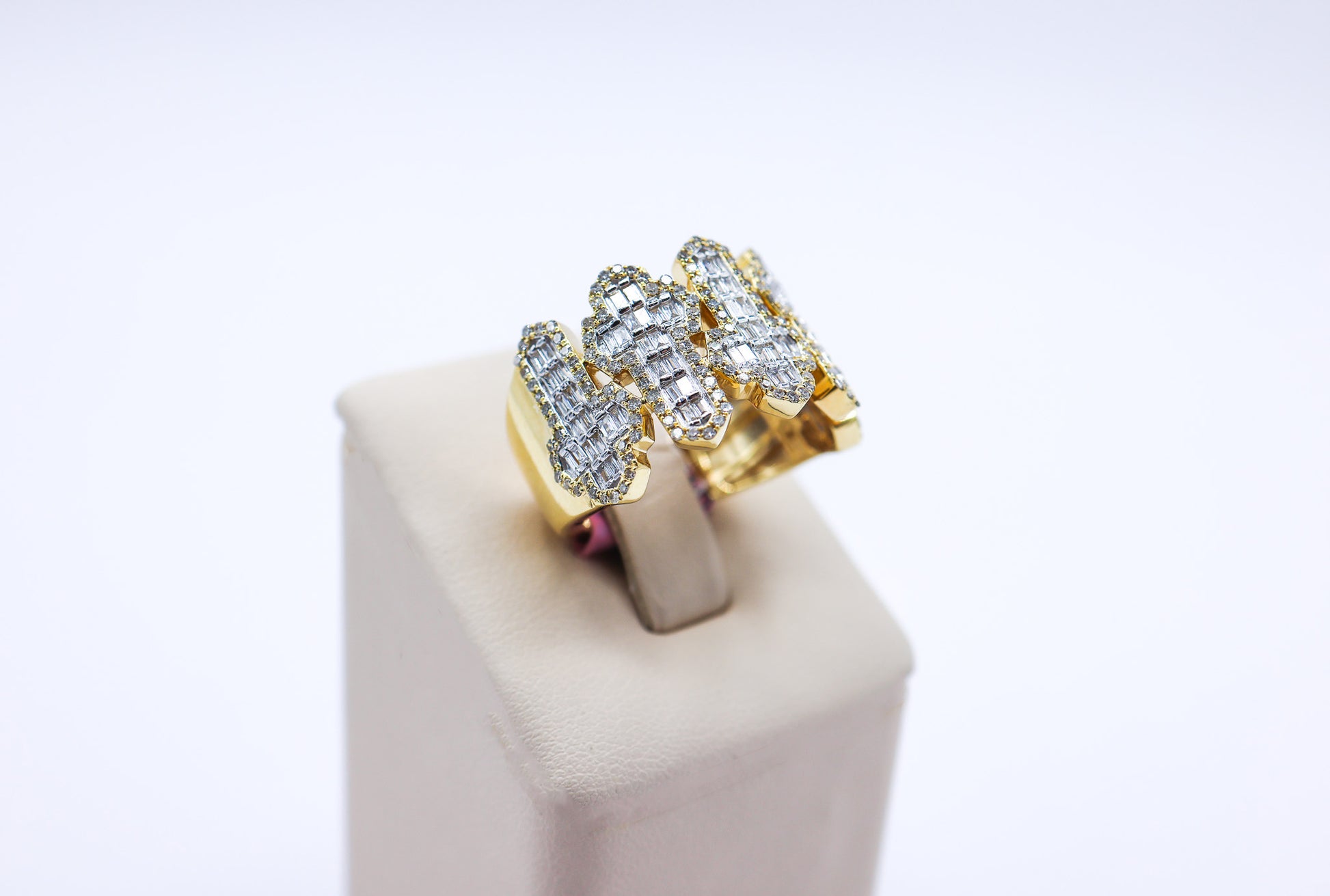 10K 1.26CTW Small Cross Mens Diamond Ring