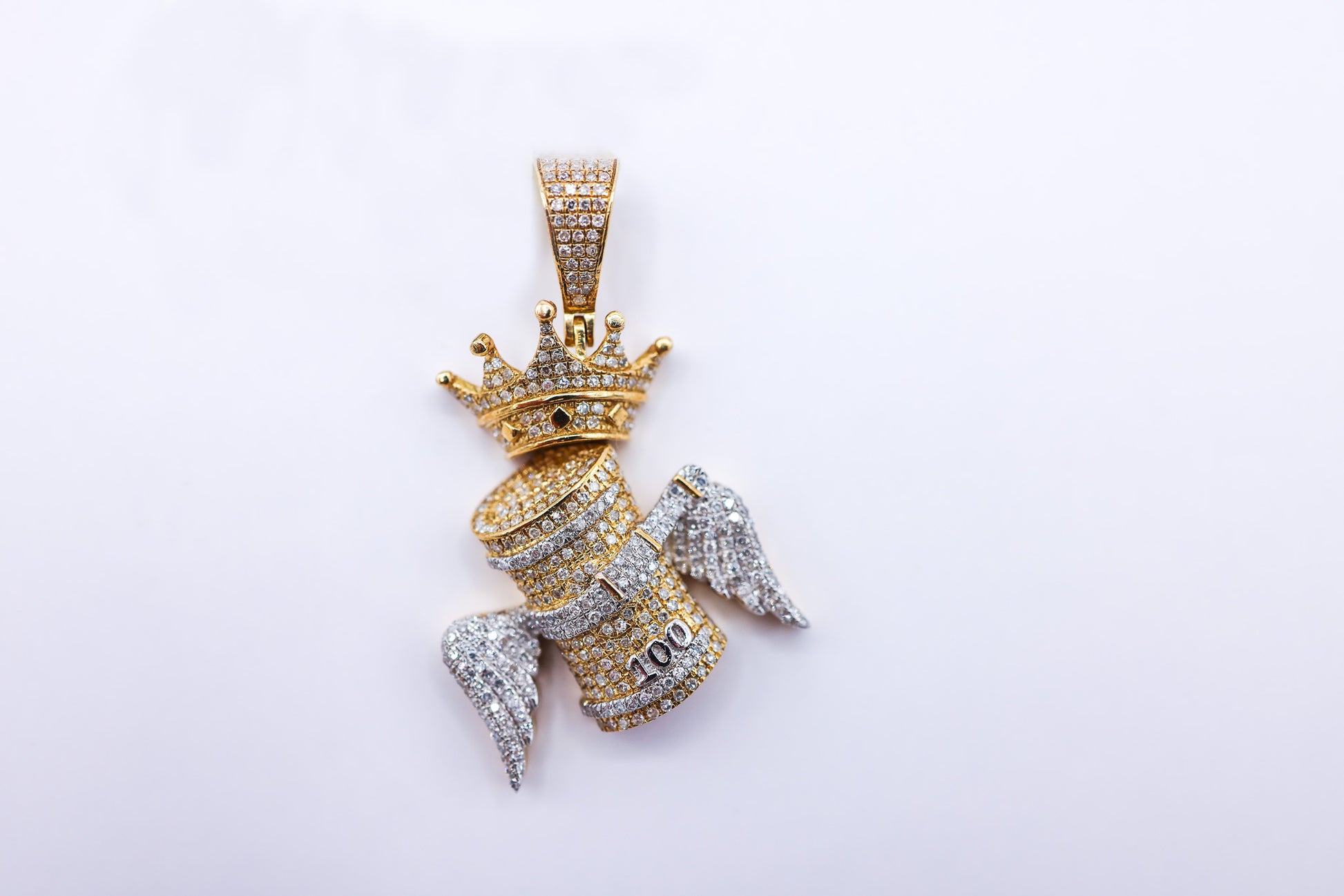 Money Roll Charm 10 K gold 1 CTW