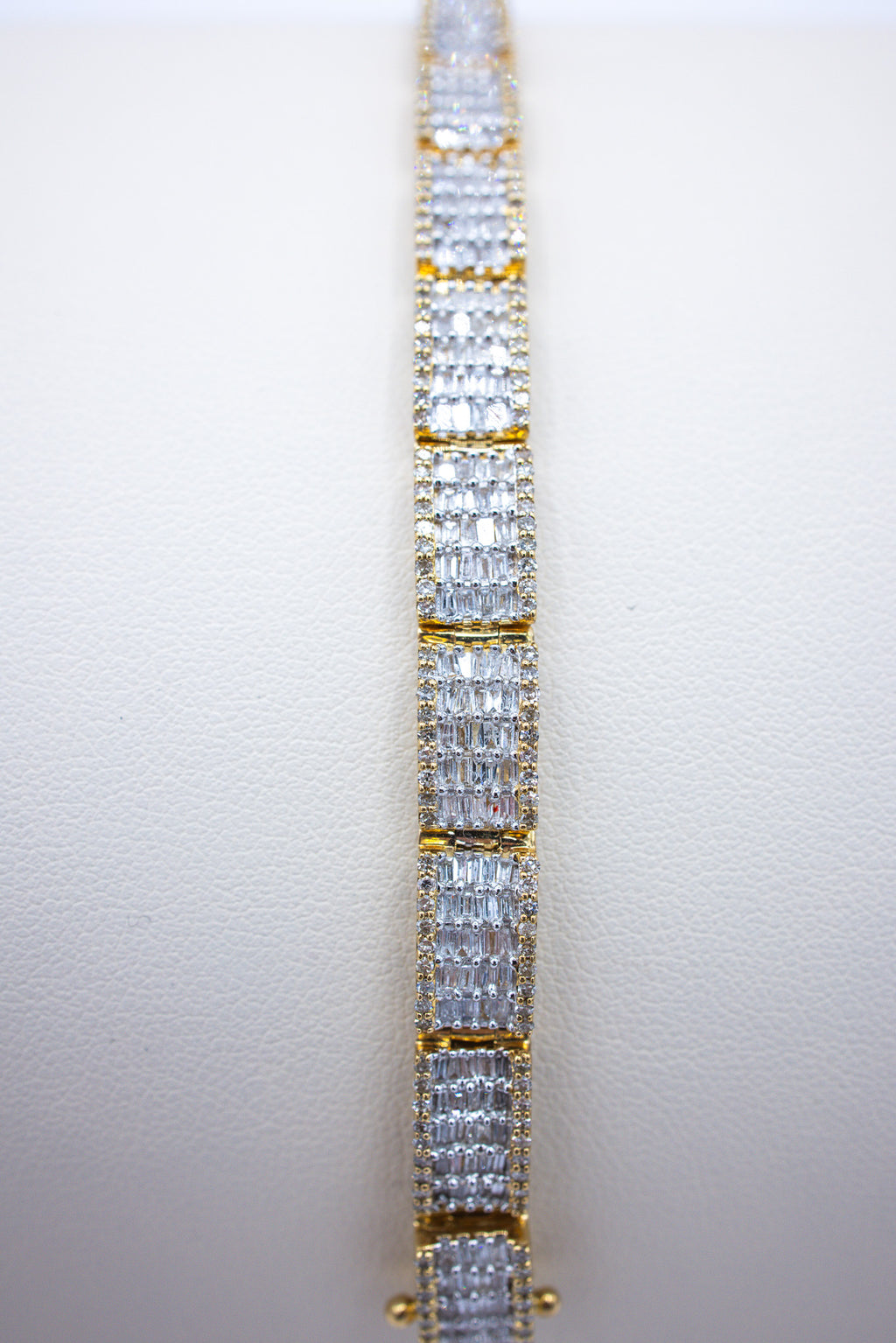 Mens Diamond Bracelet 10K Gold 4CTW