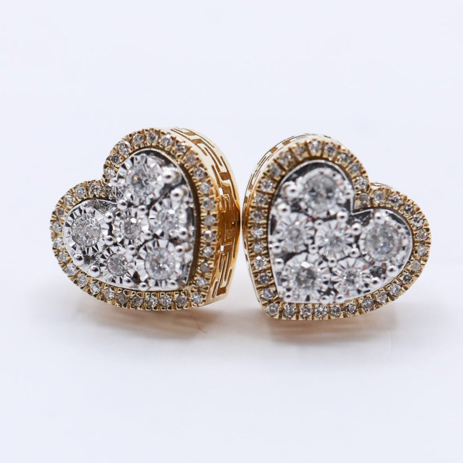 10K 0.26-0.28CT D-EARRING RDS 'HEART' FANUC MICRO PRONG 'TOP FLOOR'