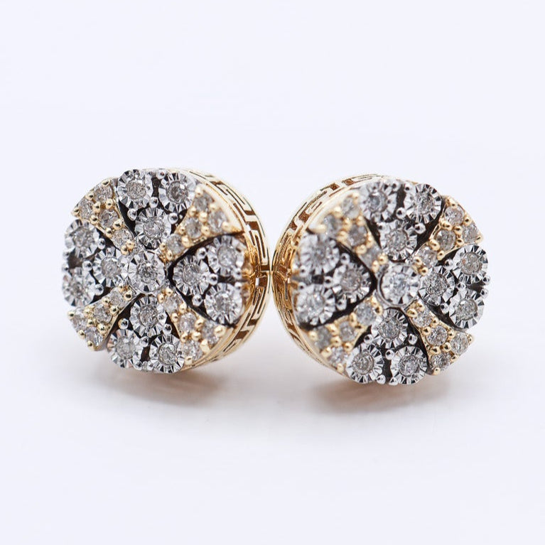 10K 0.31-0.34CT D-EARRING RDS FANUC PRONG 'TOP FLOOR'