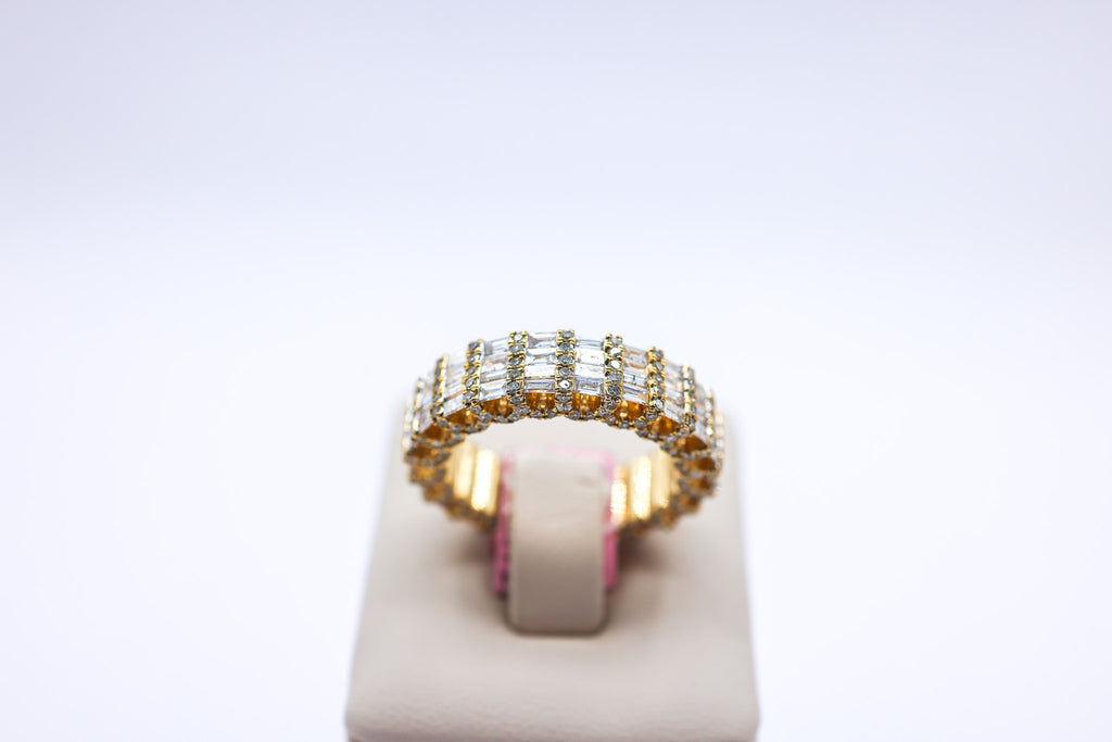 10K 4.2 CTW Scalloped Round Eternity Diamond Mens Ring