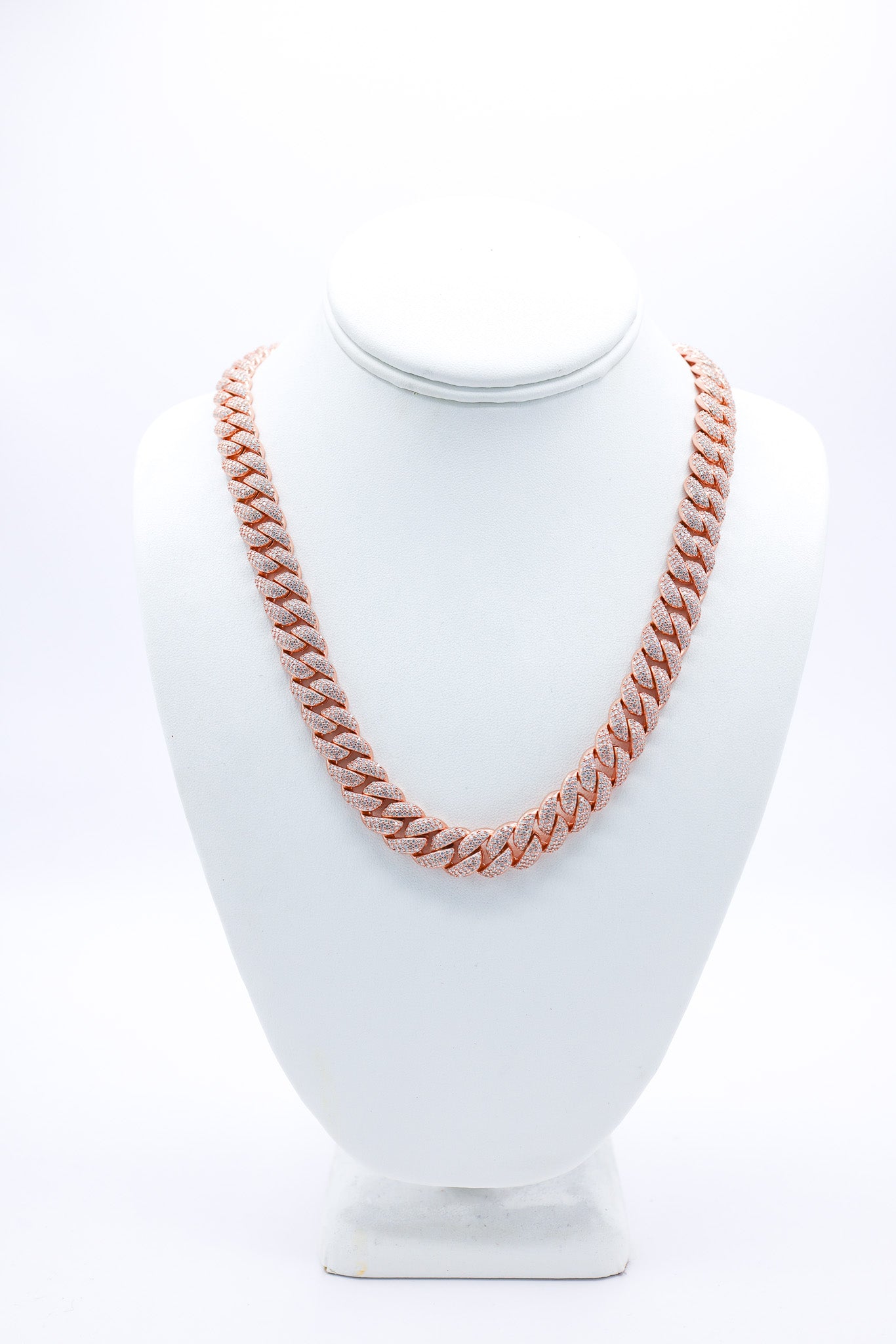 Cuban Rose 12MM 21.62 CTW Moissanite Chain