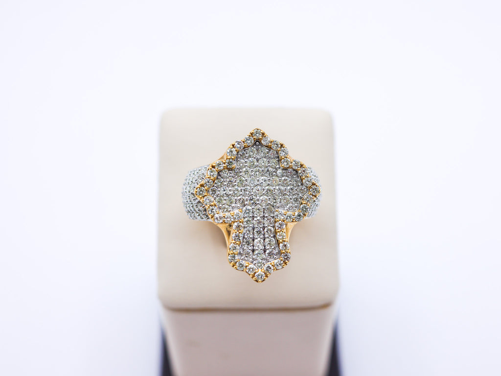 10K Gold 2.69 CTW 3D Multi-Diamond Cross Ring