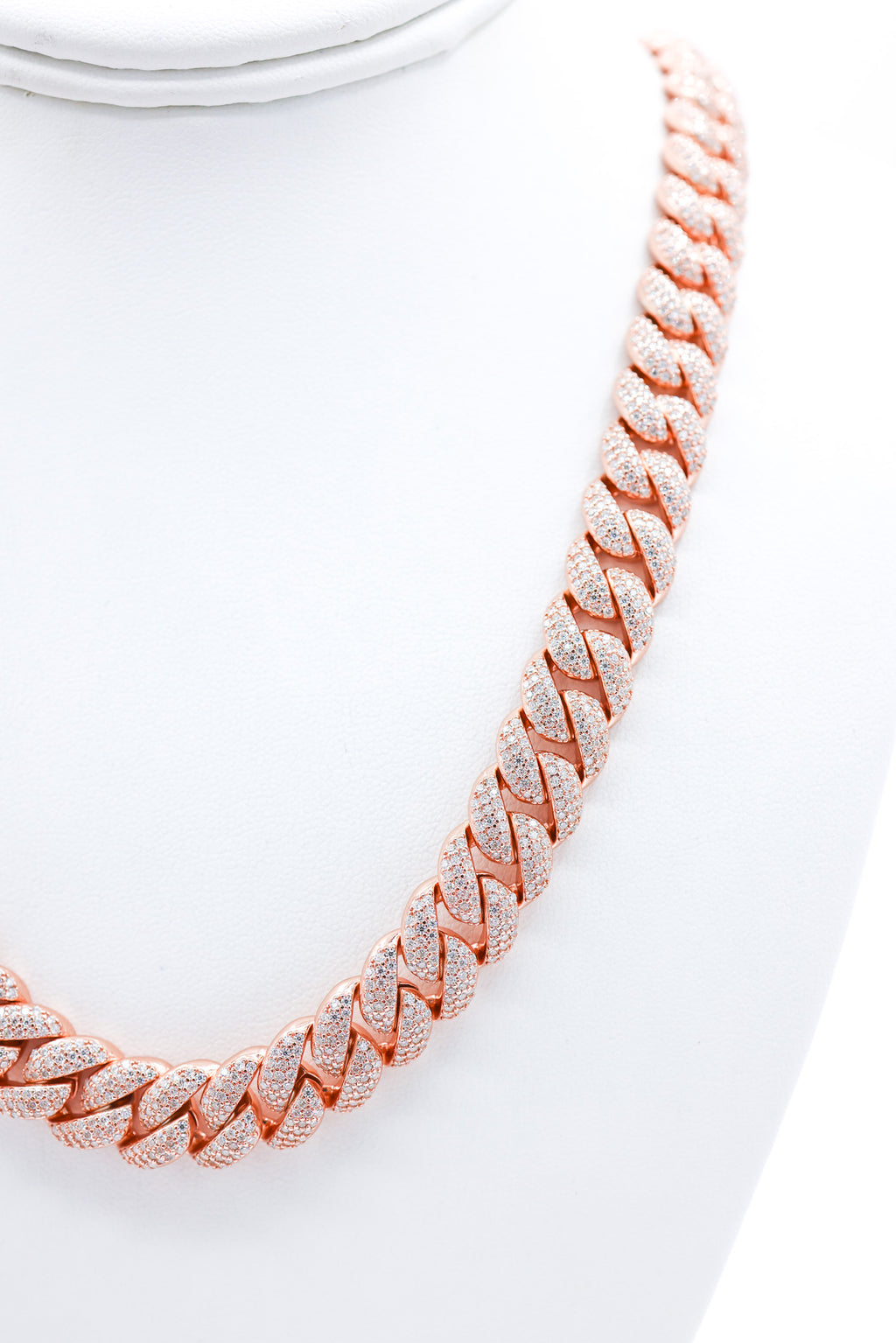 Cuban Rose 12MM 21.62 CTW Moissanite Chain