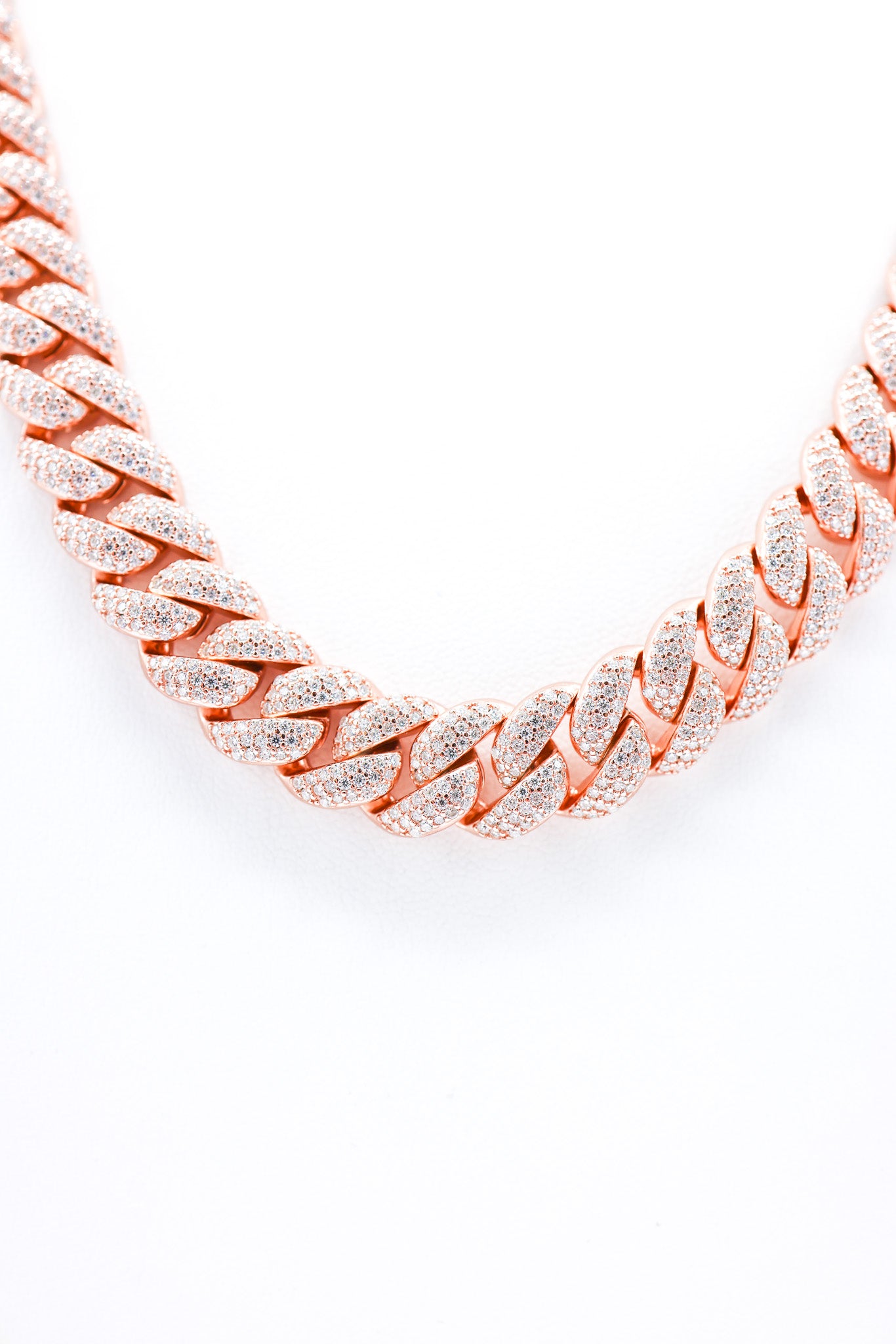 Cuban Rose 12MM 21.62 CTW Moissanite Chain