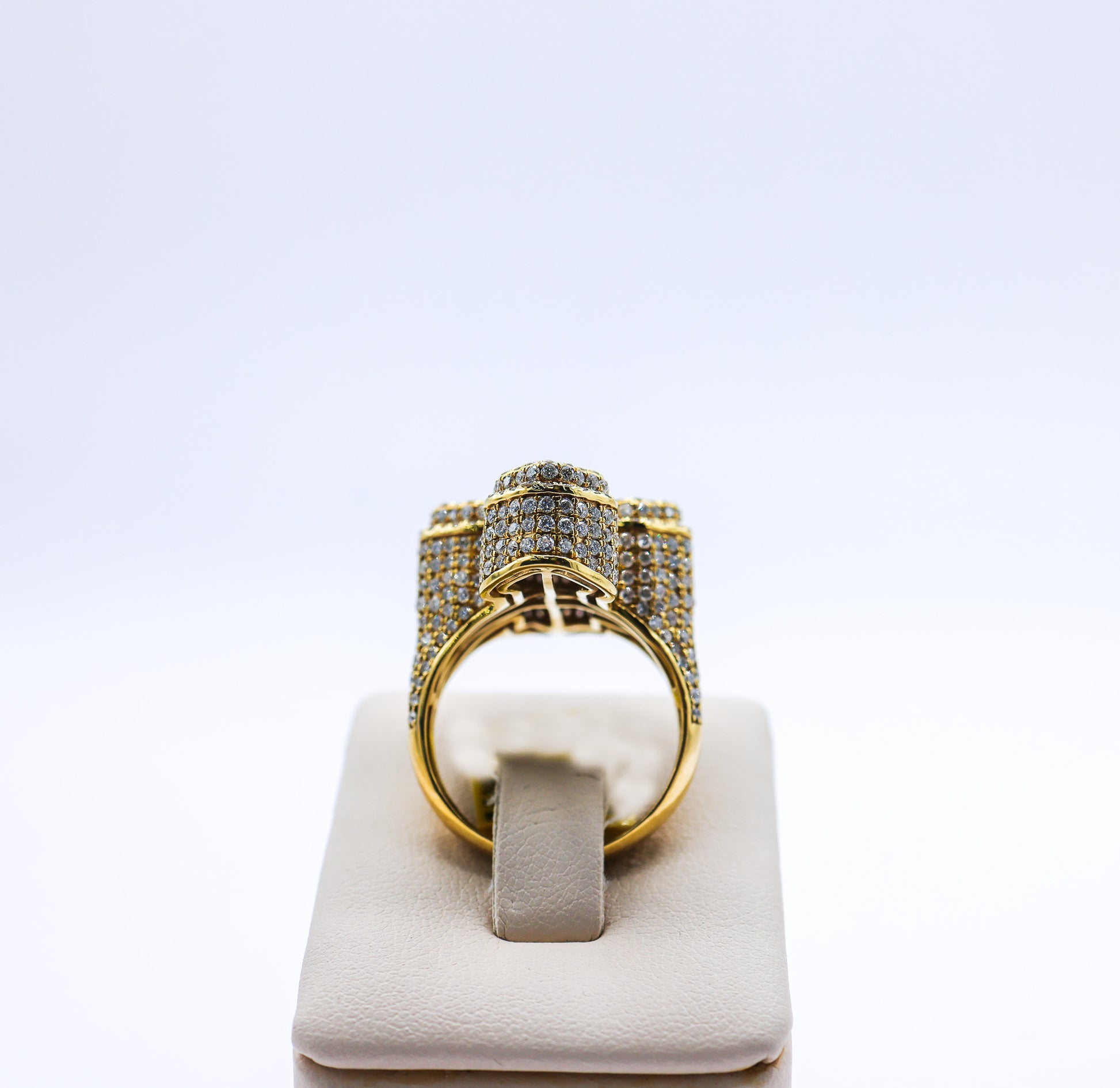 10K Gold 3.72 CTW 3D Multi-Diamond Cross Ring