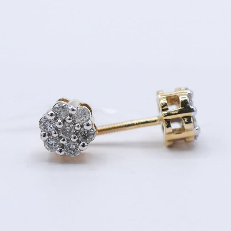 10K 0.16CT Flower Earrings