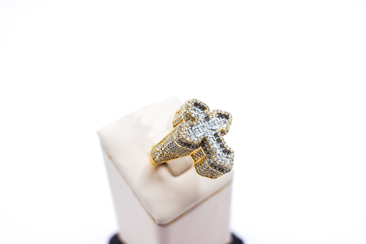 10K Gold 3.72 CTW 3D Multi-Diamond Cross Ring