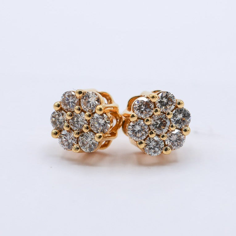 10K 1.28CTW Earring Flower