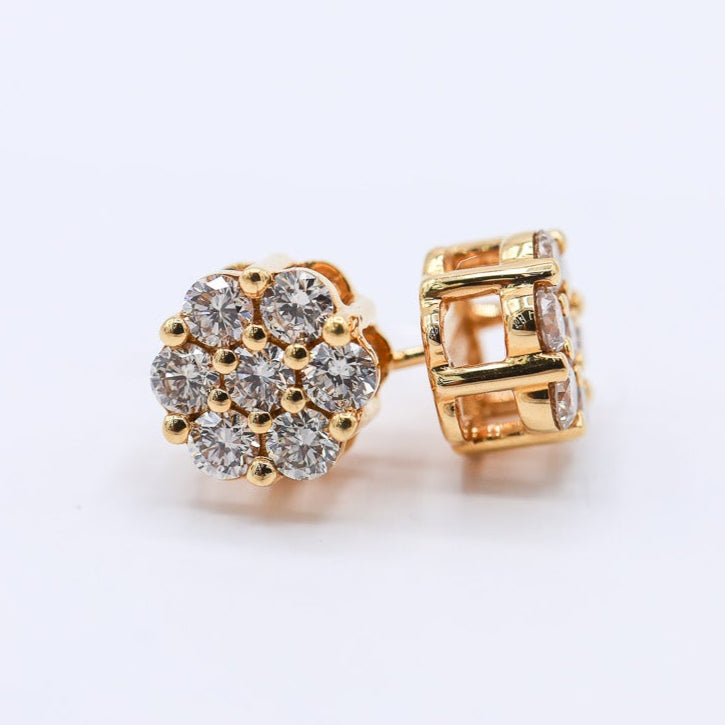 10K 1.28CTW Earring Flower