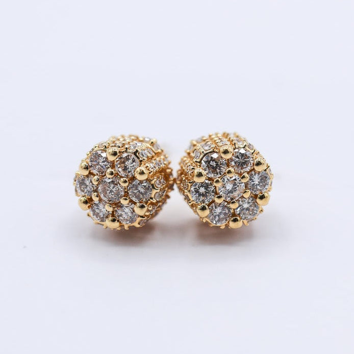 10K 0.76CTW Elevated Flower Diamond Earrings