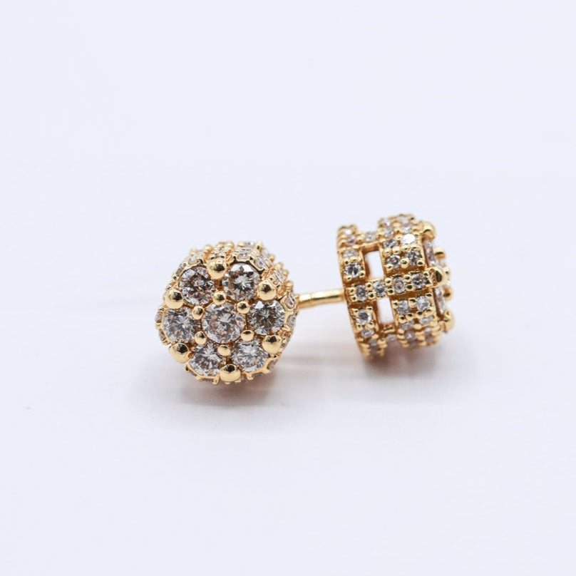 10K 0.76CTW Elevated Flower Diamond Earrings