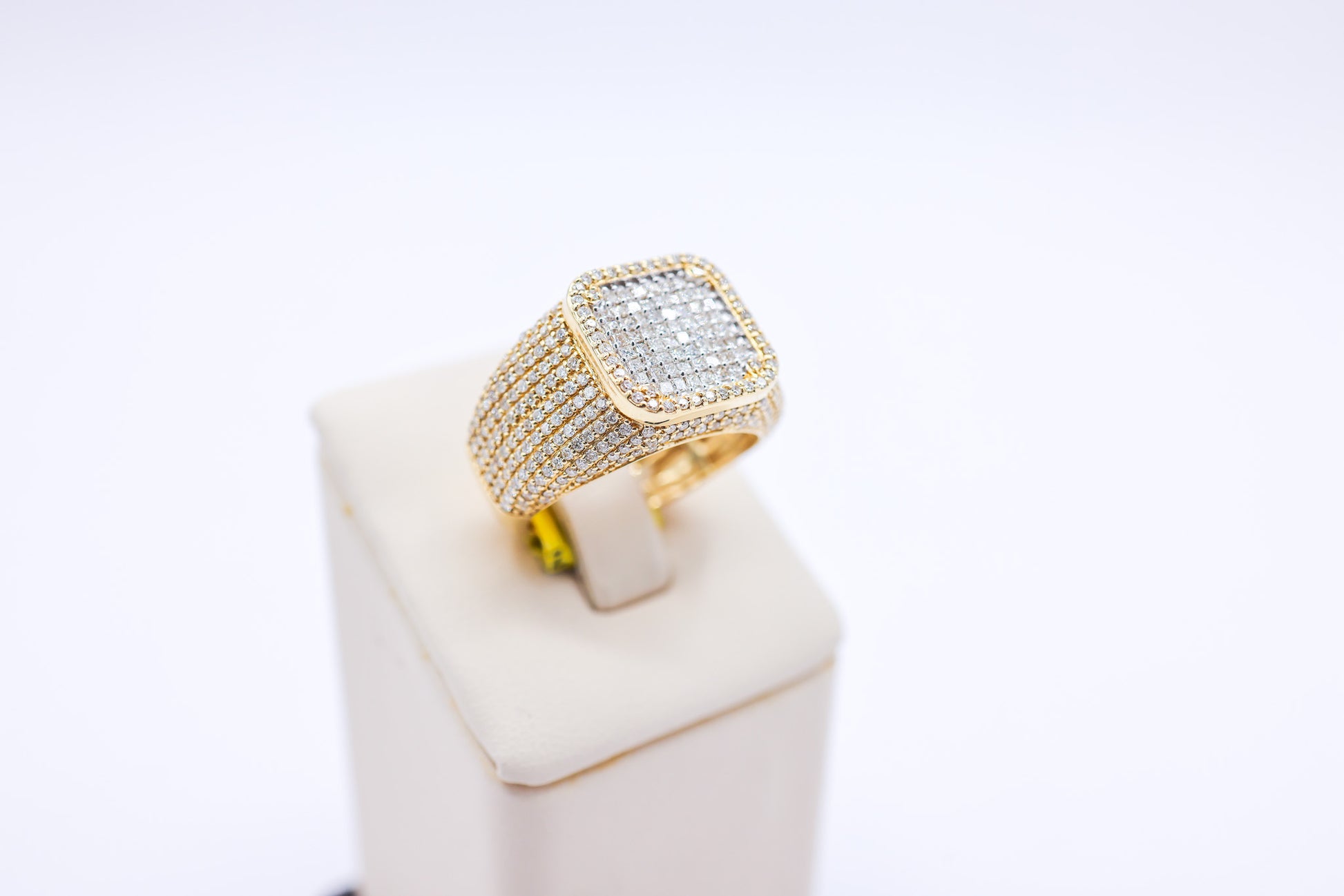 14 K Gold 2.36 CTW Multi-Row Square Diamond Ring