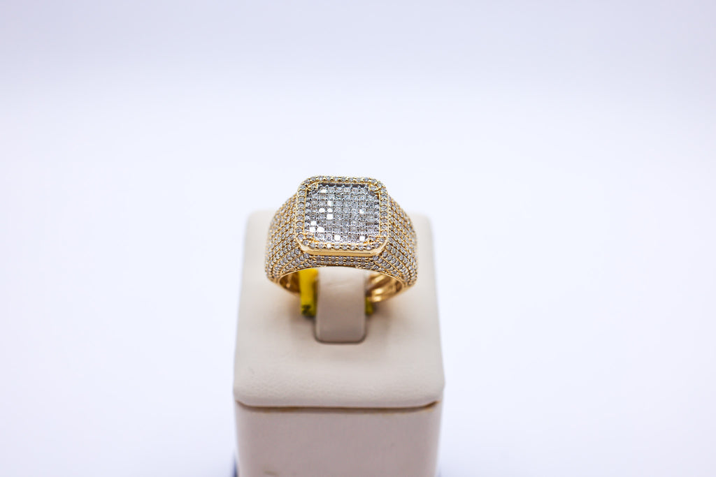 14 K Gold 2.36 CTW Multi-Row Square Diamond Ring