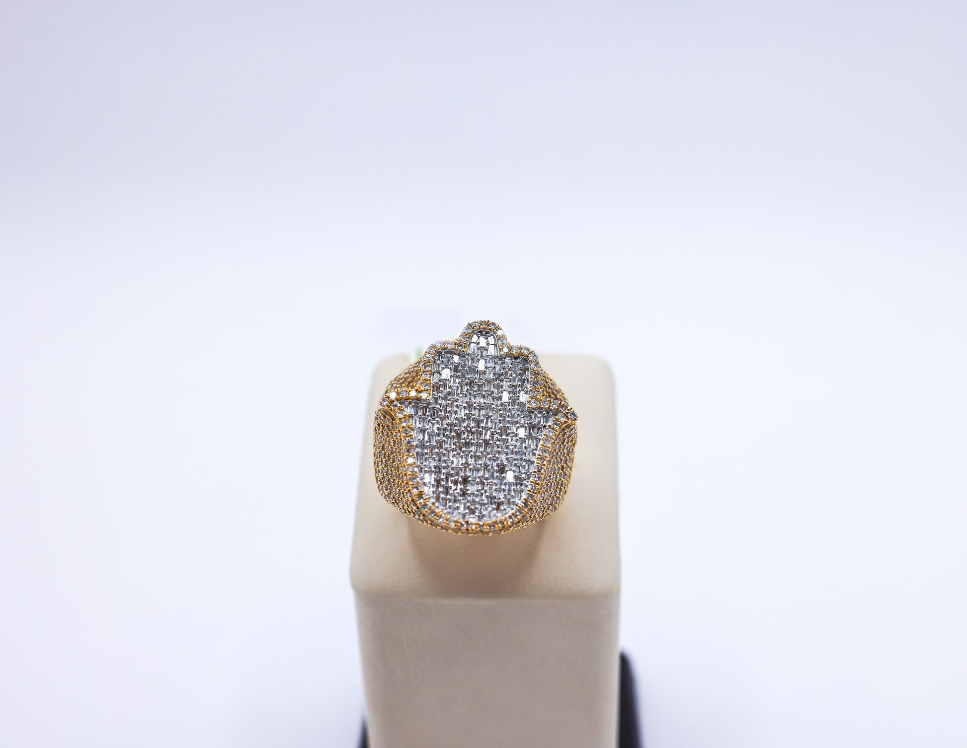 10K Gold 3.85CTW Hamsa Hand Diamond Ring