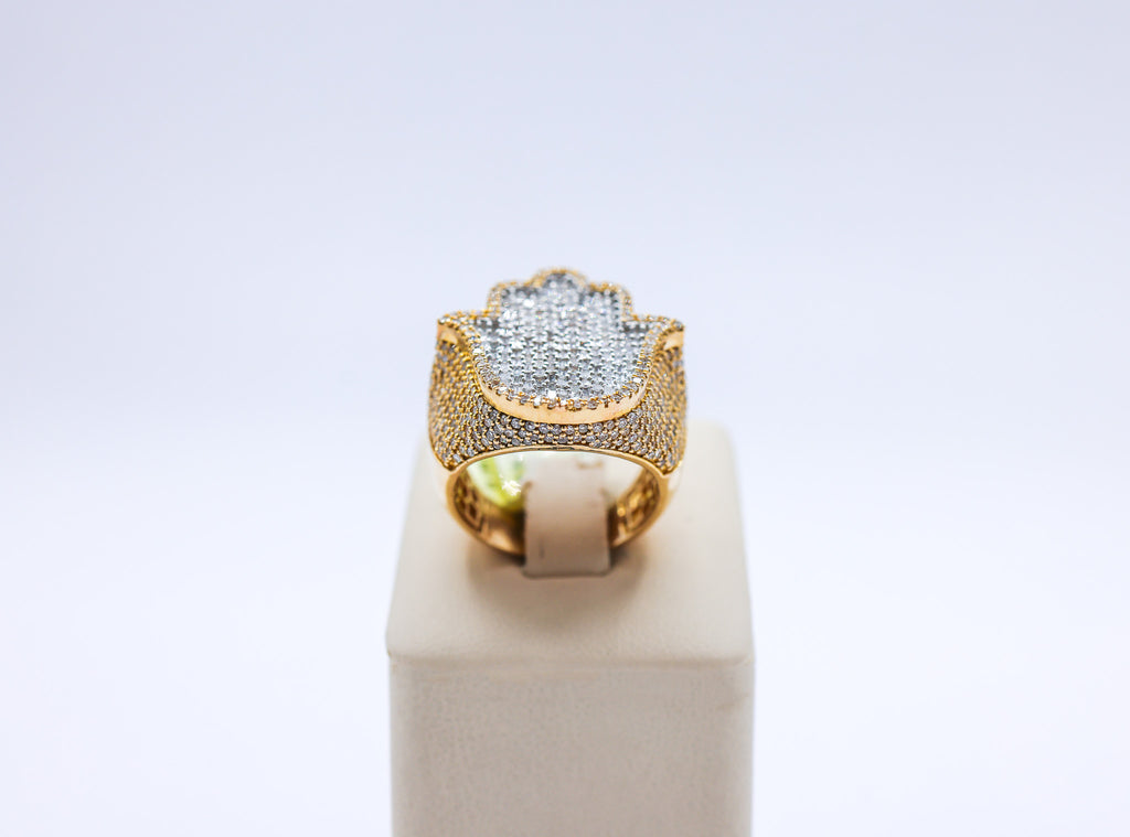 10K Gold 3.85CTW Hamsa Hand Diamond Ring