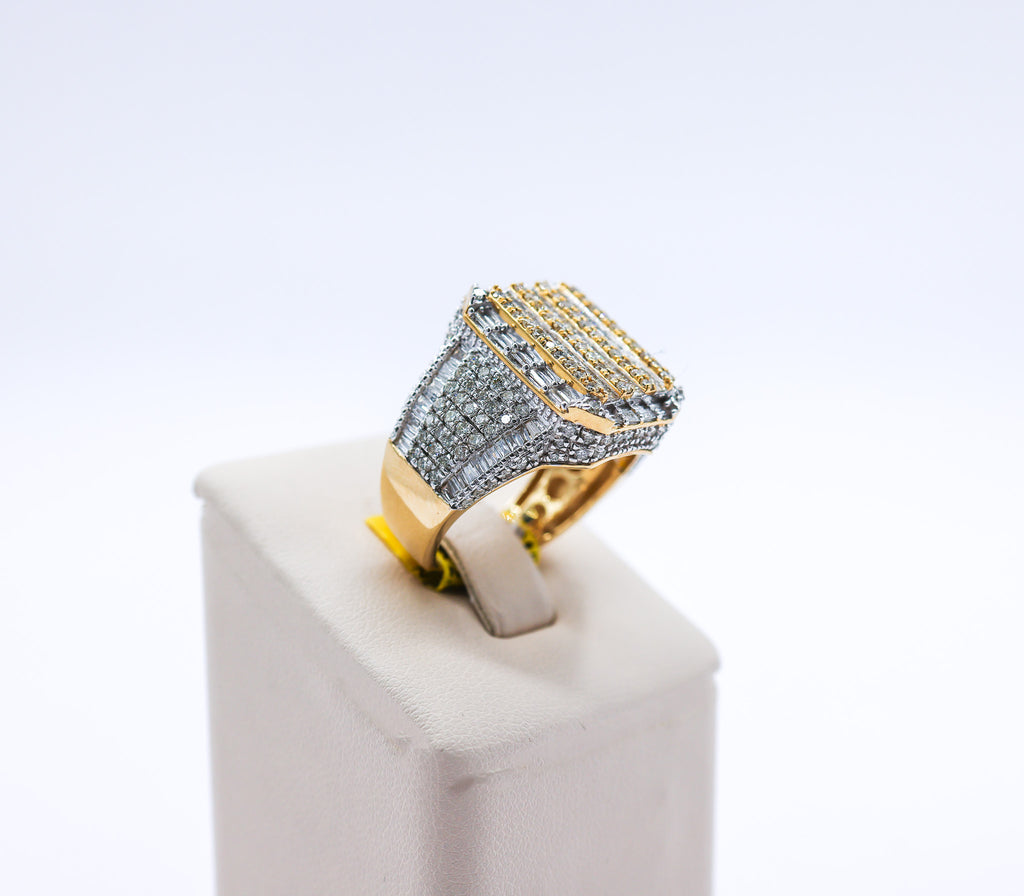 10K Gold 2.60 CTW Baguette Rectangular Multi-Row Diamond Ring