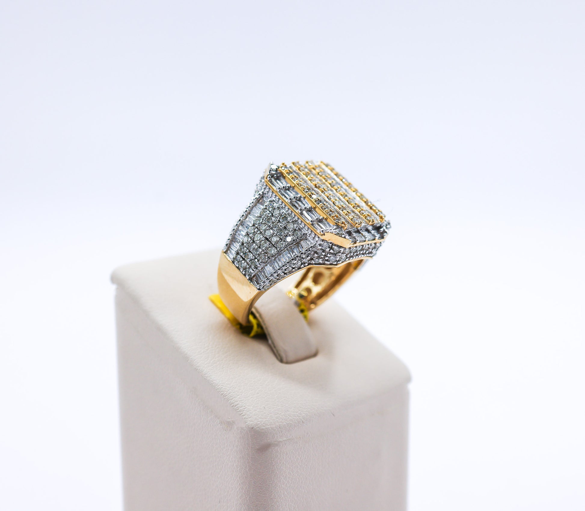 10K Gold 2.60 CTW Baguette Rectangular Multi-Row Diamond Ring