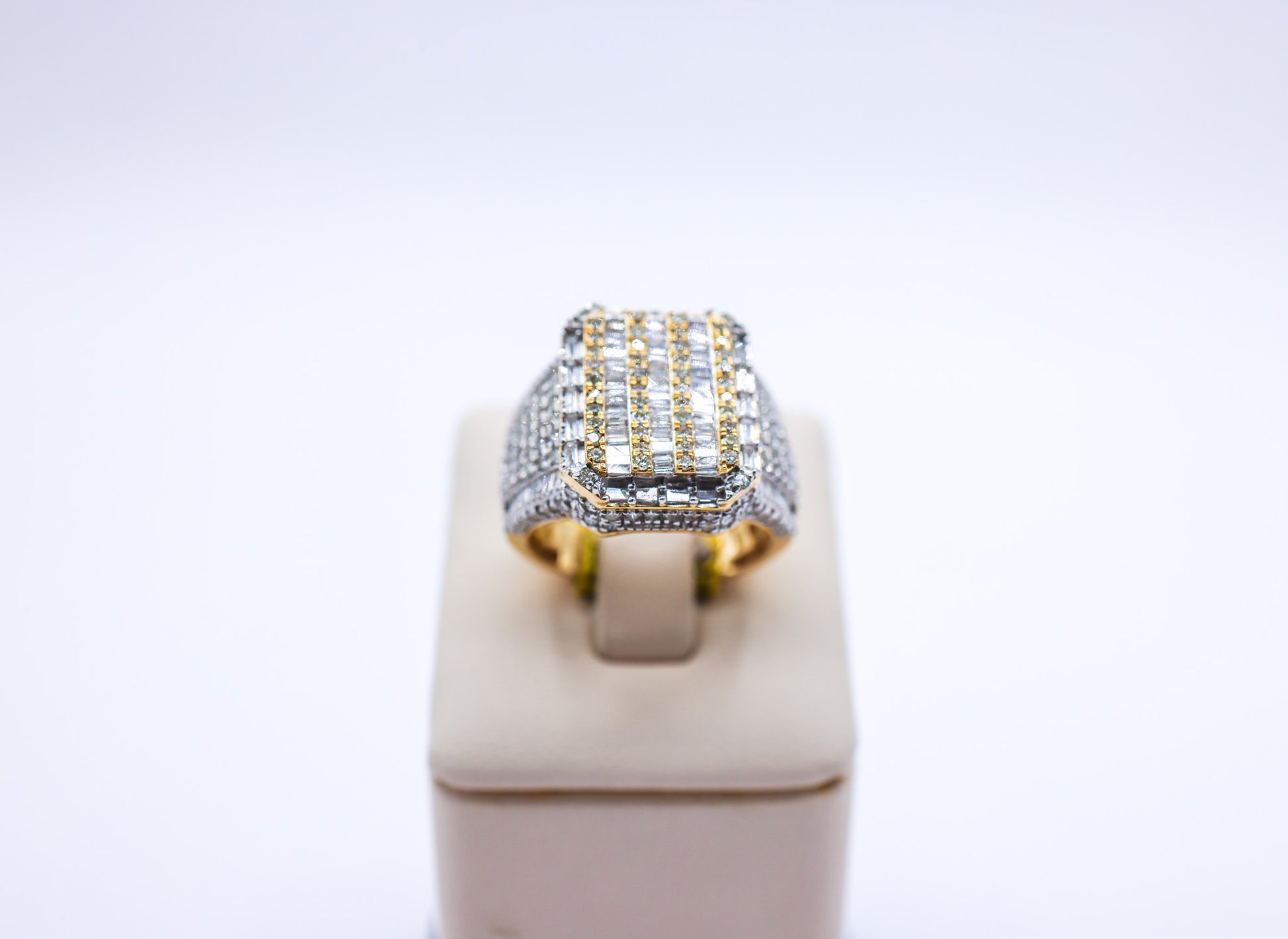 10K Gold 2.60 CTW Baguette Rectangular Multi-Row Diamond Ring