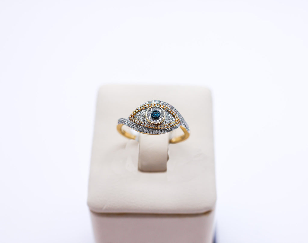 10K Gold 0.20 CTW Evil Eye Diamond Ring