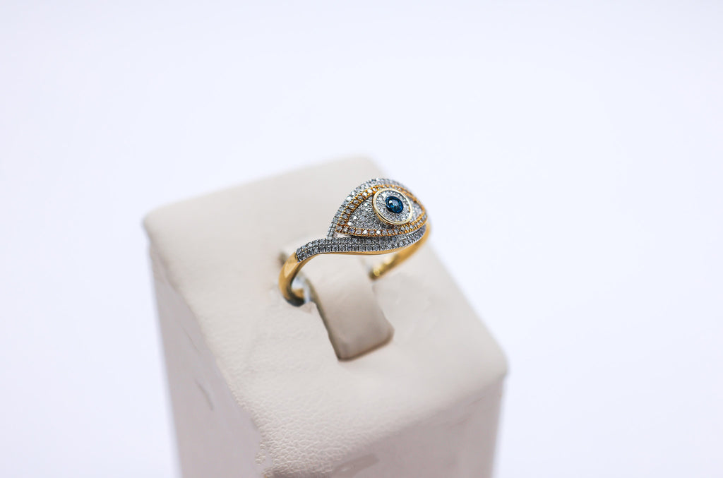 10K Gold 0.20 CTW Evil Eye Diamond Ring