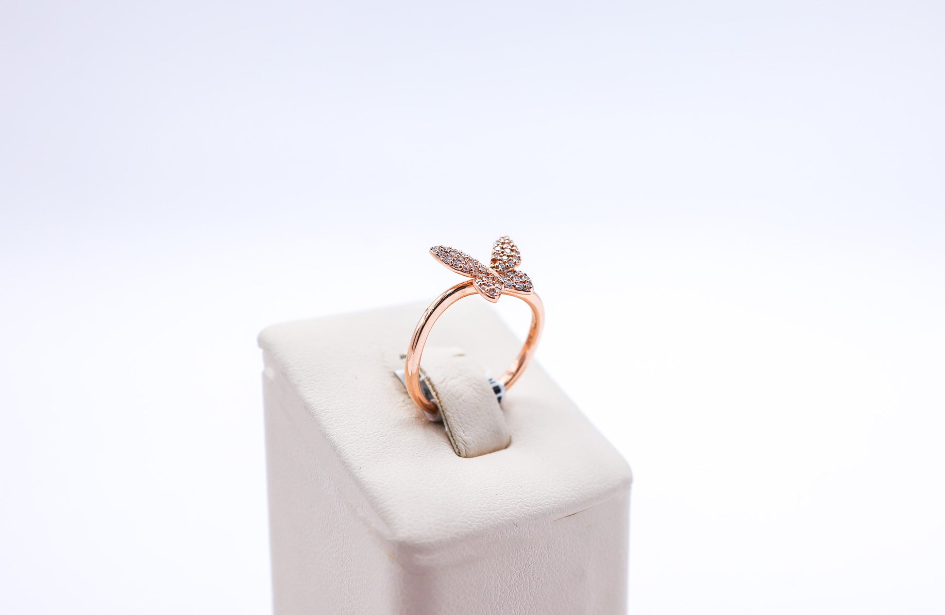 14K Gold 0.24 CTW Rose Gold Butterfly Diamond Ring