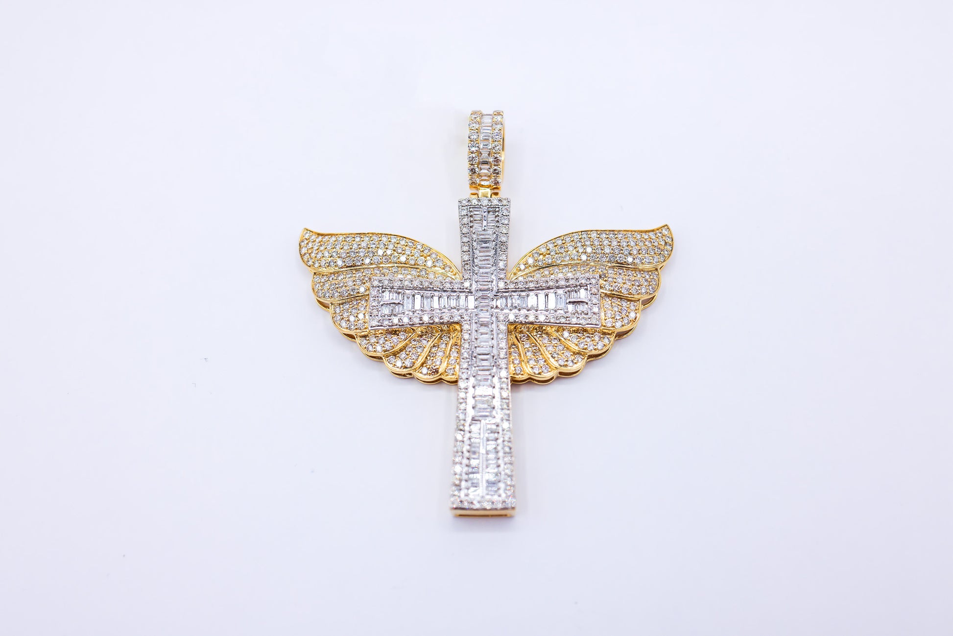 Cross with Wings 10K Gold 5.47 CTW