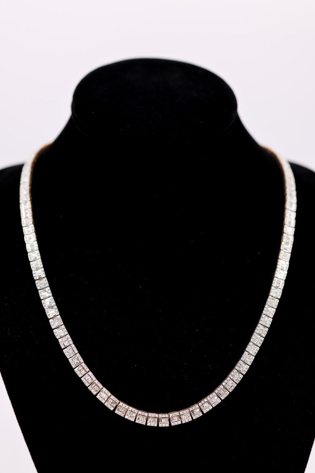 Baguette Tennis Chain 10K Gold - 4CT Diamonds