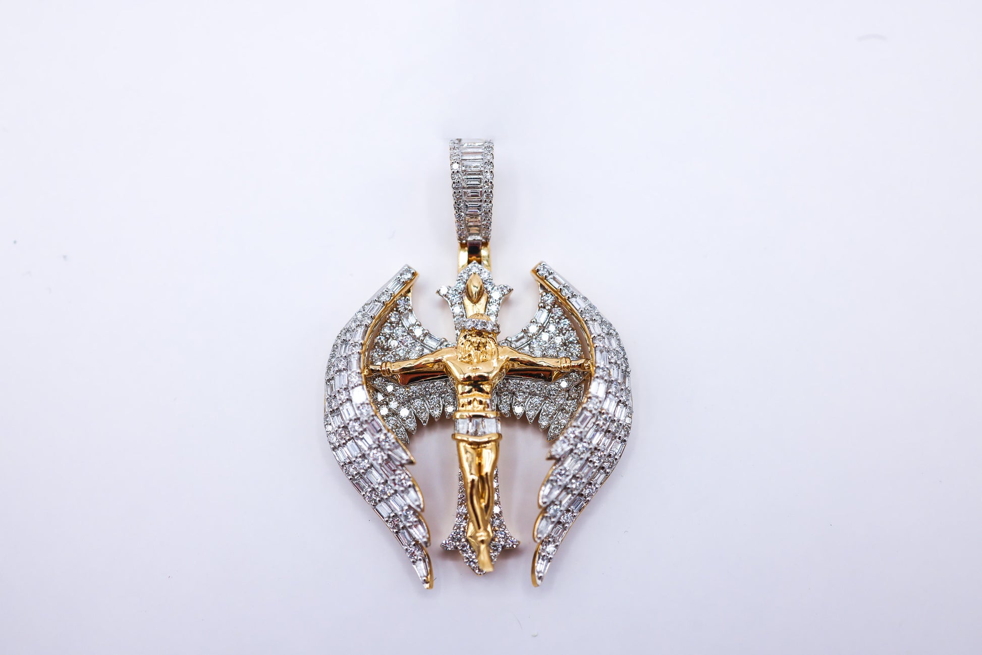 Jesus Wings Charm 14 K Gold 3.73 CTW