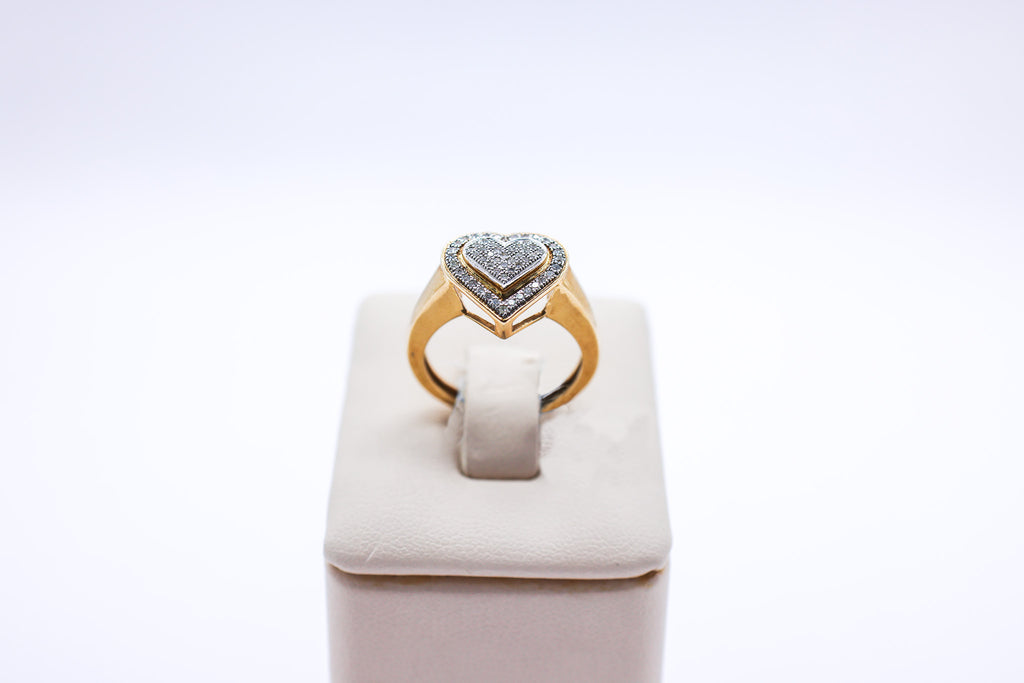 10K Gold 0.20 CTW Double Heart Diamond Ring