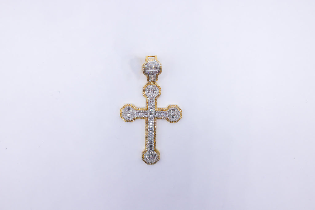 10K 1.70-1.94CT D-PENDANT MEN BAG/RDS "CROSS"