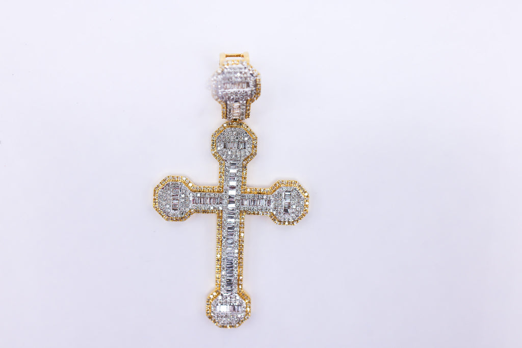 10K 1.70-1.94CT D-PENDANT MEN BAG/RDS "CROSS"