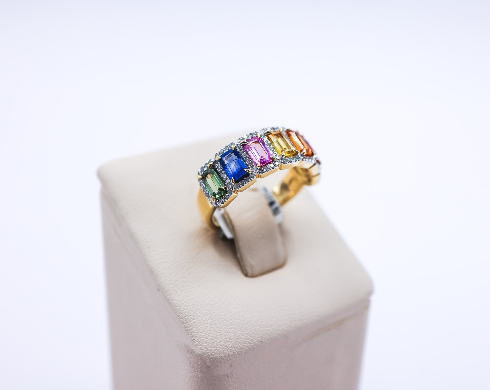 14K gold 0.29 CTW Multi-Colored Diamond Ring