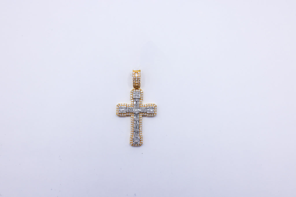 Cross Charm 10K Gold 3CTW
