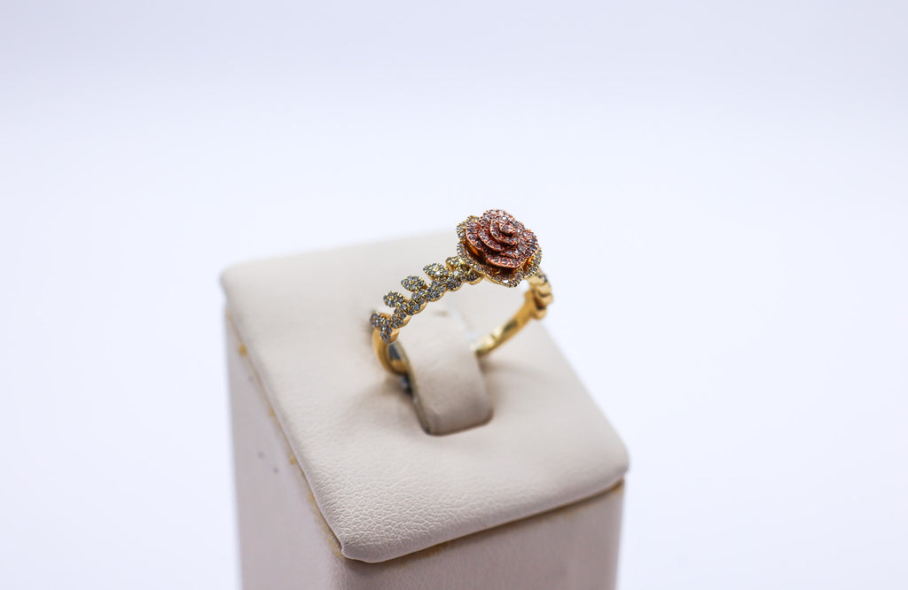 10K Gold 0.36 CTW Two-Toned Rose Diamond Ring