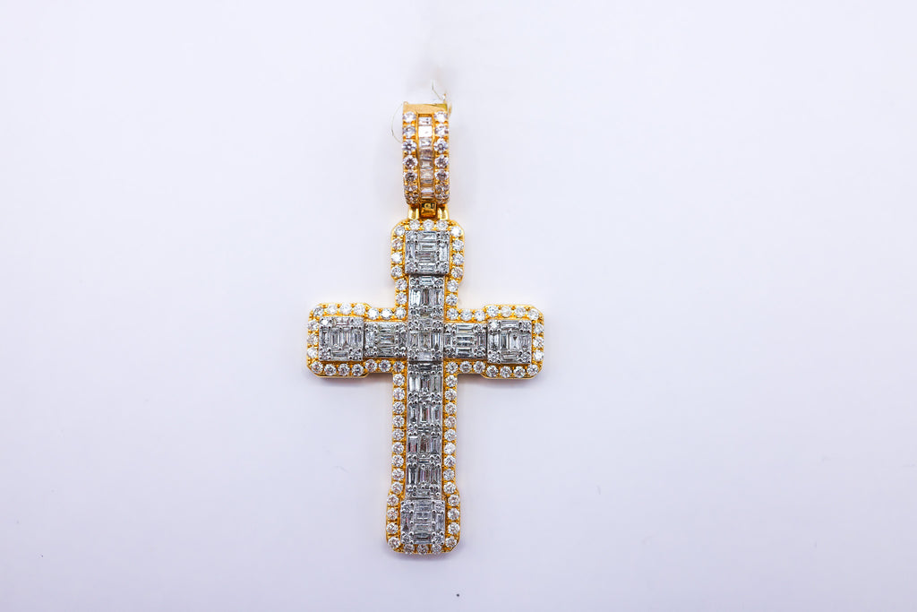 Cross Charm 10K Gold 3CTW
