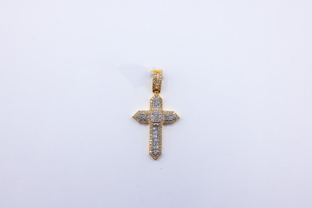 Cross Charm 10K Gold 2.52 CTW