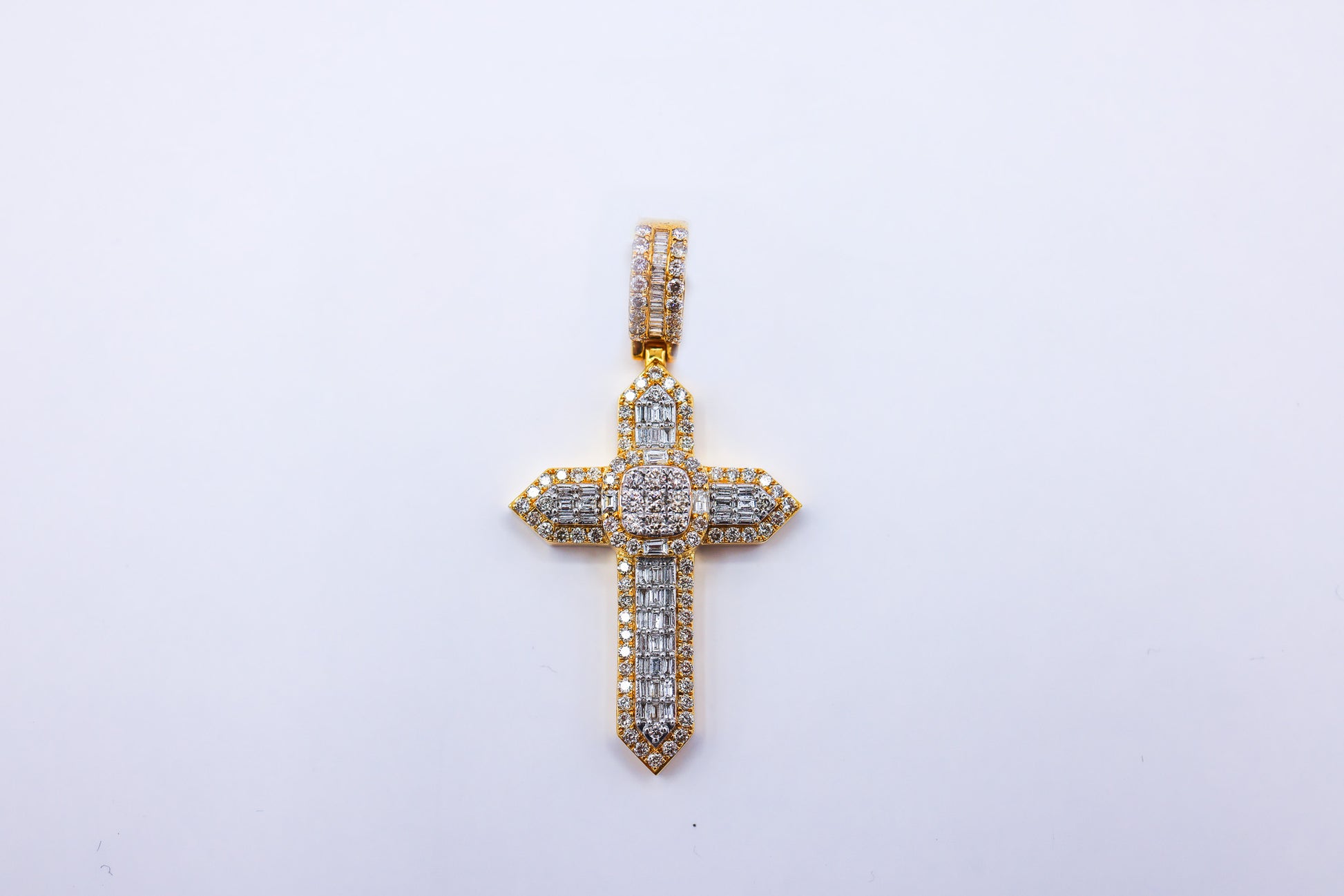 Cross Charm 10K Gold 2.52 CTW
