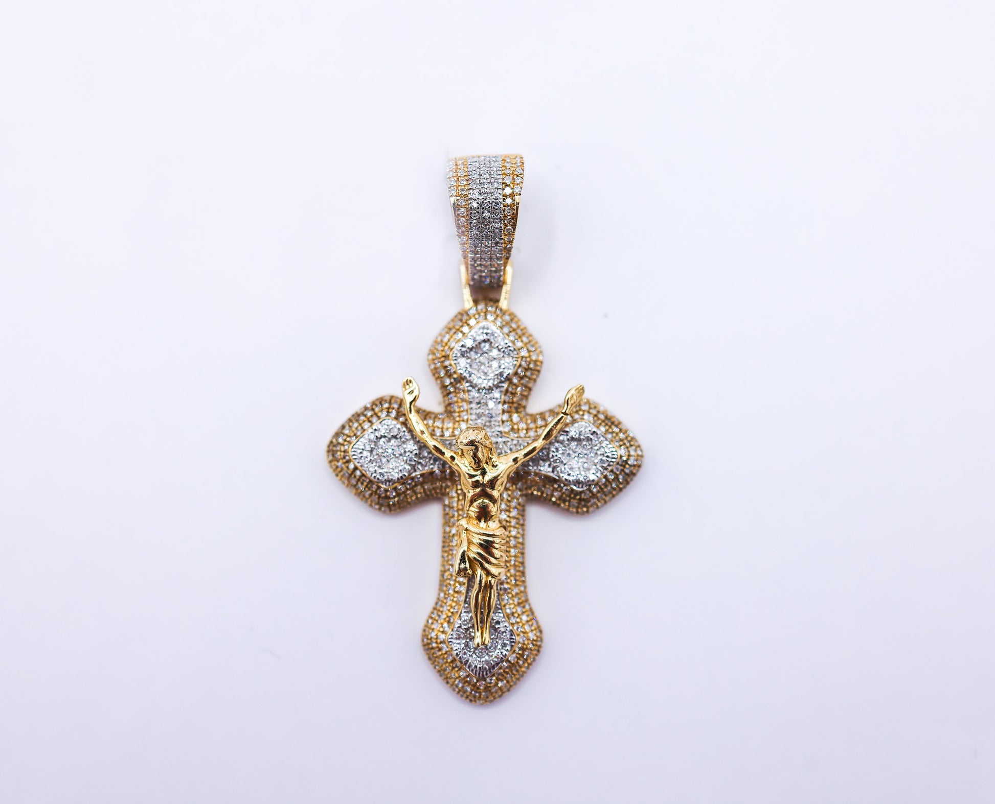 Cross Charm 10K Gold 0.84 CTW
