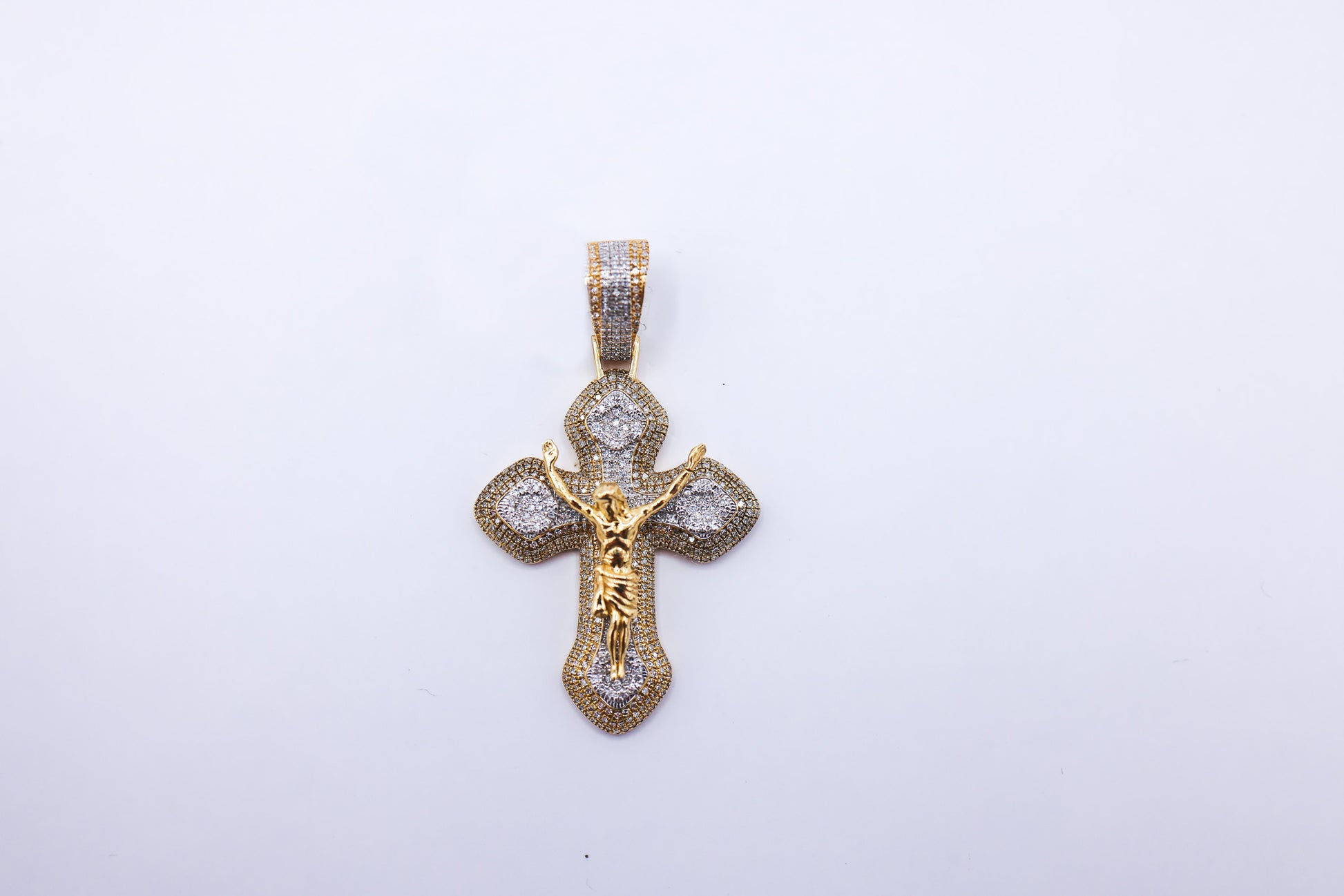 Cross Charm 10K Gold 0.84 CTW