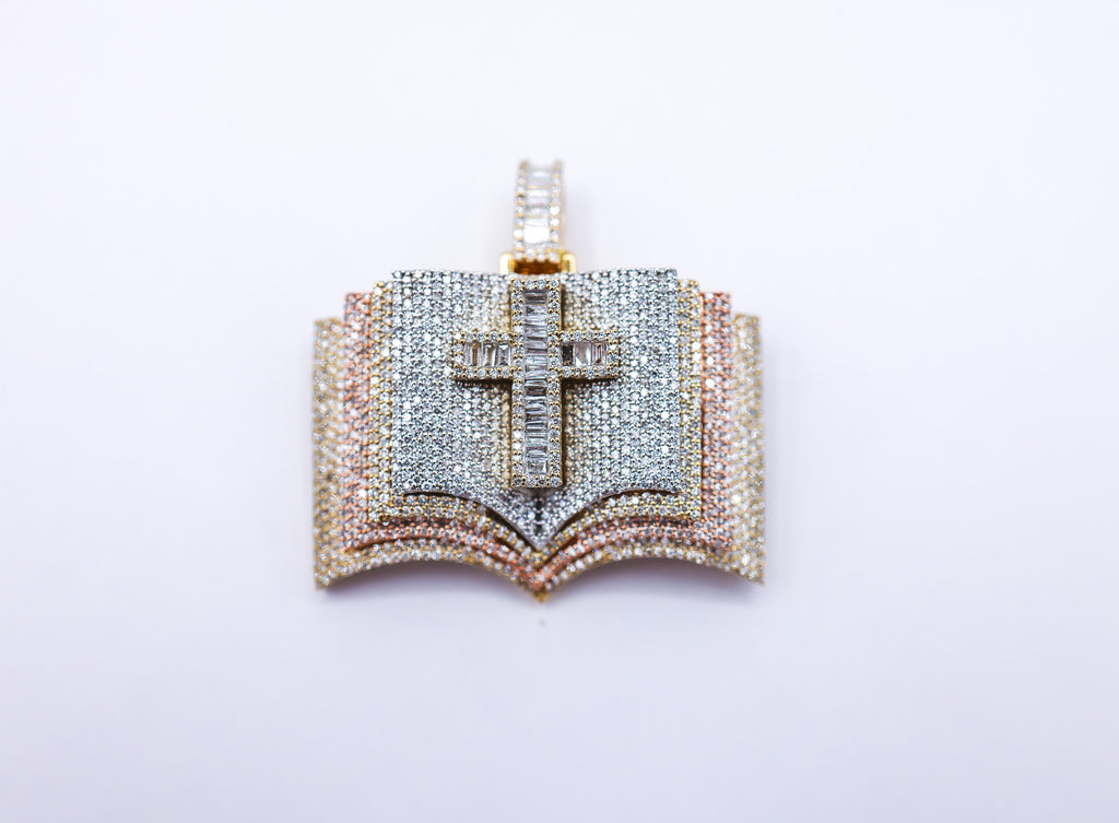 Bible Charm 10 K Gold 3.56 CTW