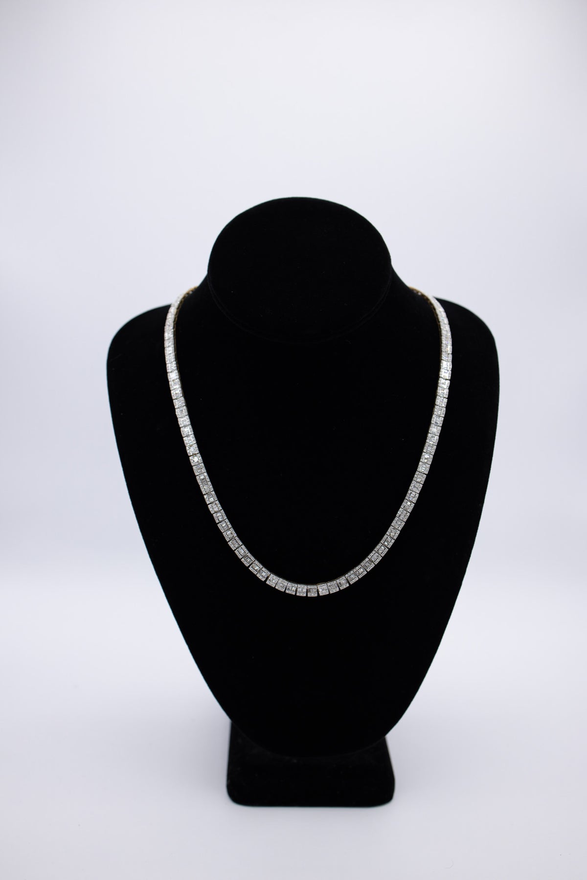 Baguette Tennis Chain 10K Gold - 4CT Diamonds